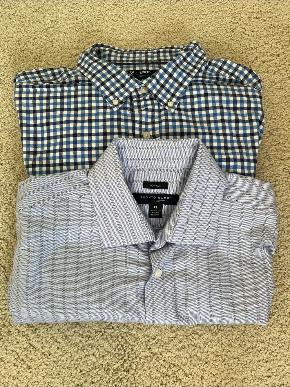 Pronto Uomo and Cremieux Dress shirts-100% cotton Size XL